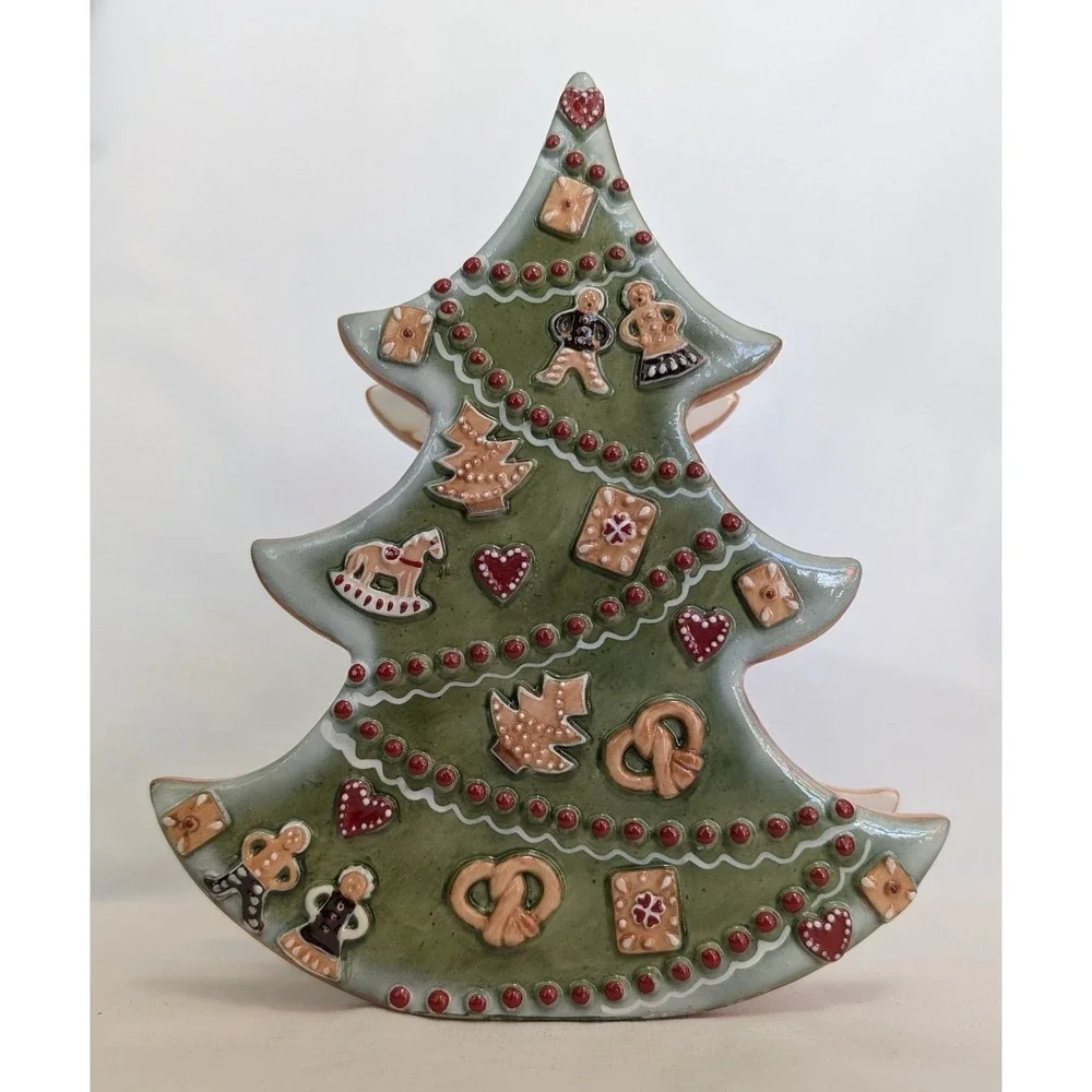 Villeroy & Boch Double Sided Christmas Tree Candle Holder‎ Pillar Ceramic 8